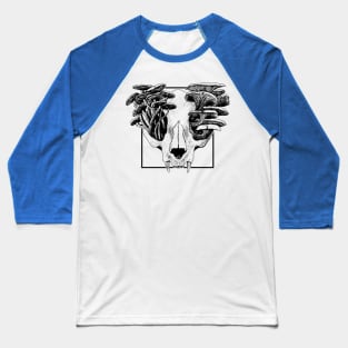 Cottagecore Aesthetic Skull Mushrooms Art Baseball T-Shirt